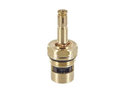 Kartusche mit vertikalem Steg und goldfarbenem Gehäuse von Ideal Standard, geeignet für Armaturenmontage.